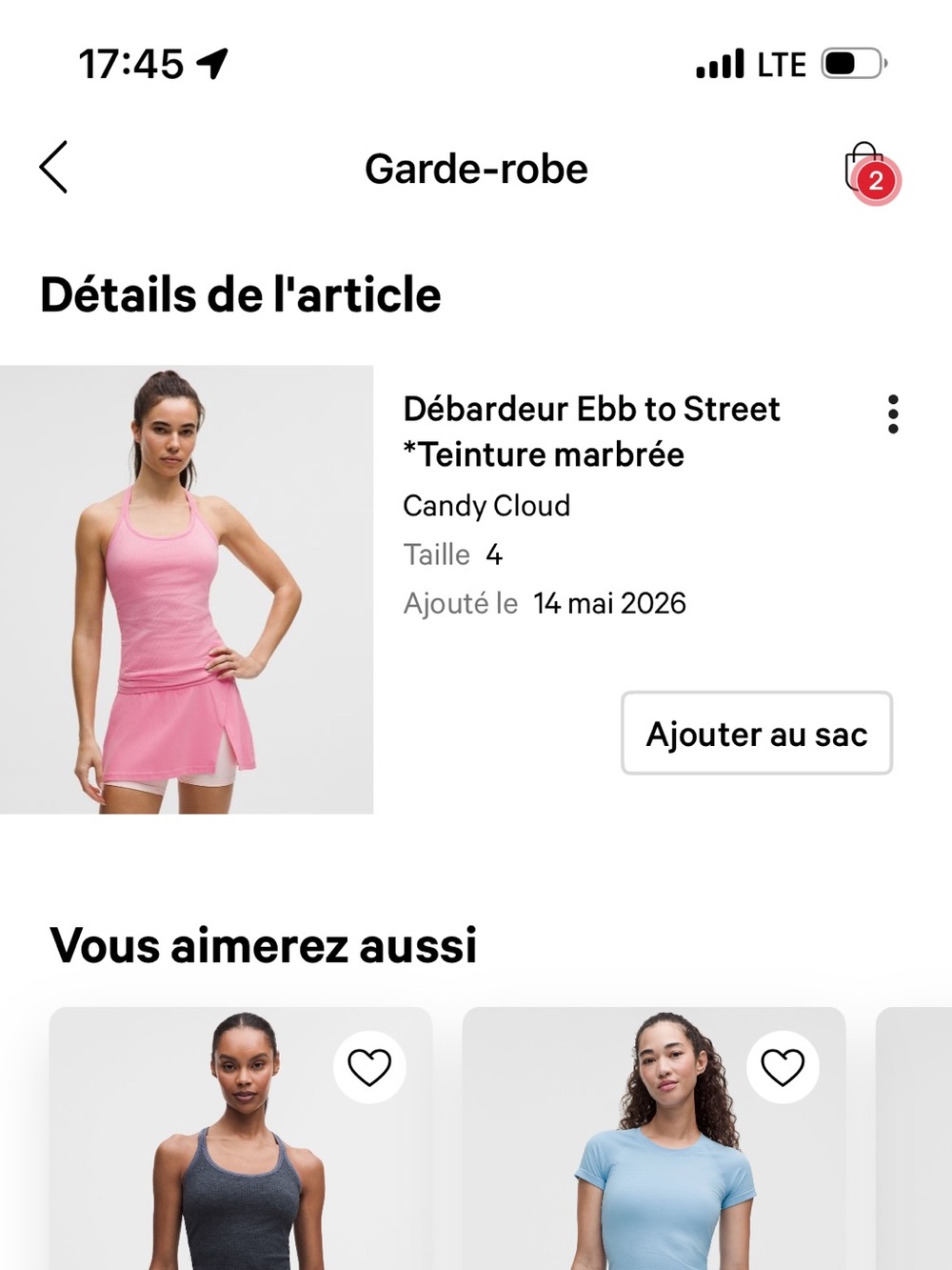 lululemon athletica Candy Cloud pink Ebb to Street tank